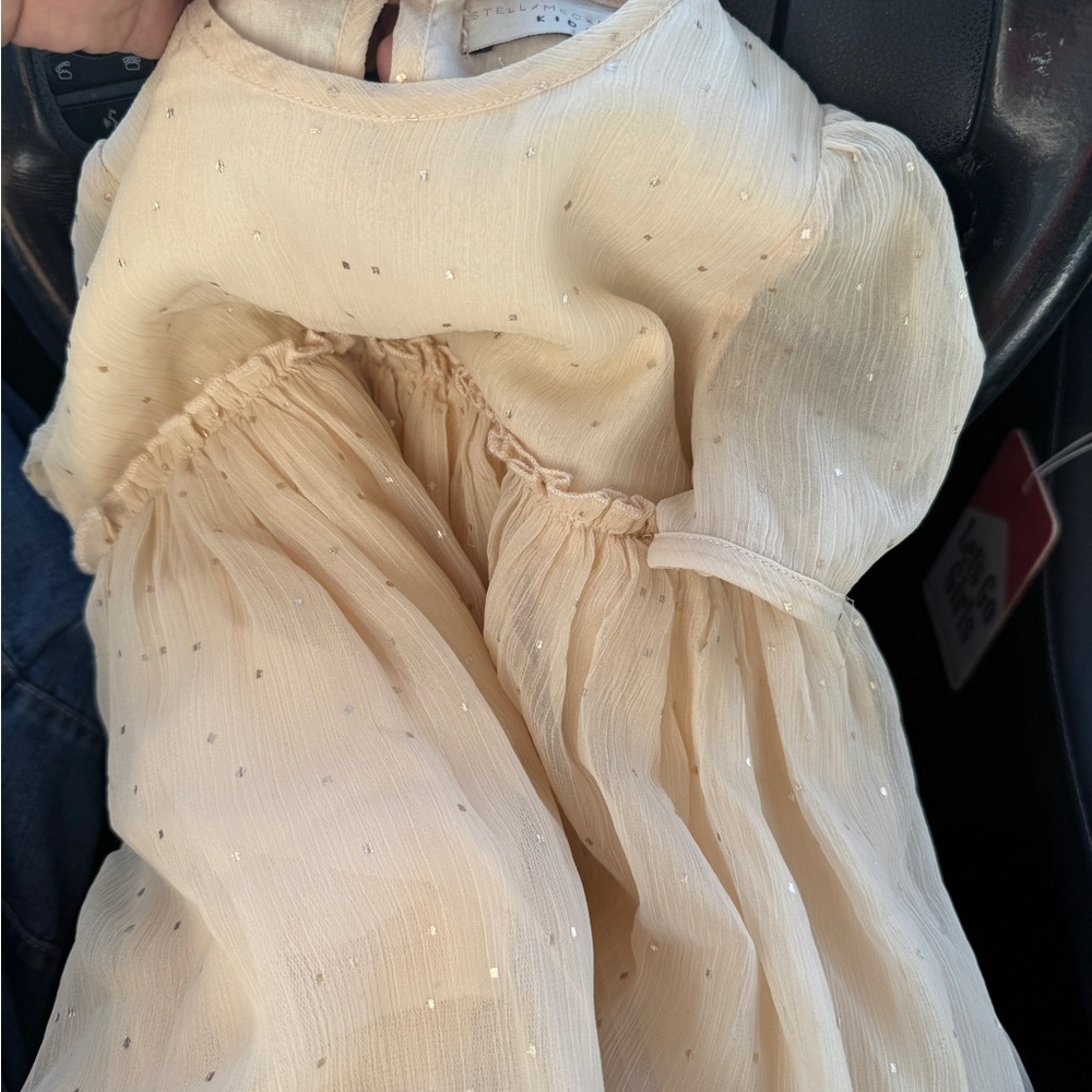 Stella McCartney Kids Cream Sparkle Dress - 24 Months - Picture 4 of 7
